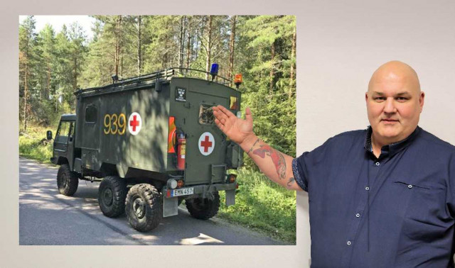 Trafikläraren Pär Dahlstedt från Gävle kör ambulans till fronten i Ukraina.
